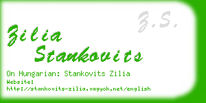 zilia stankovits business card